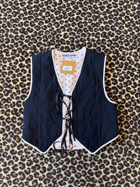 Black Tie-Front Vest